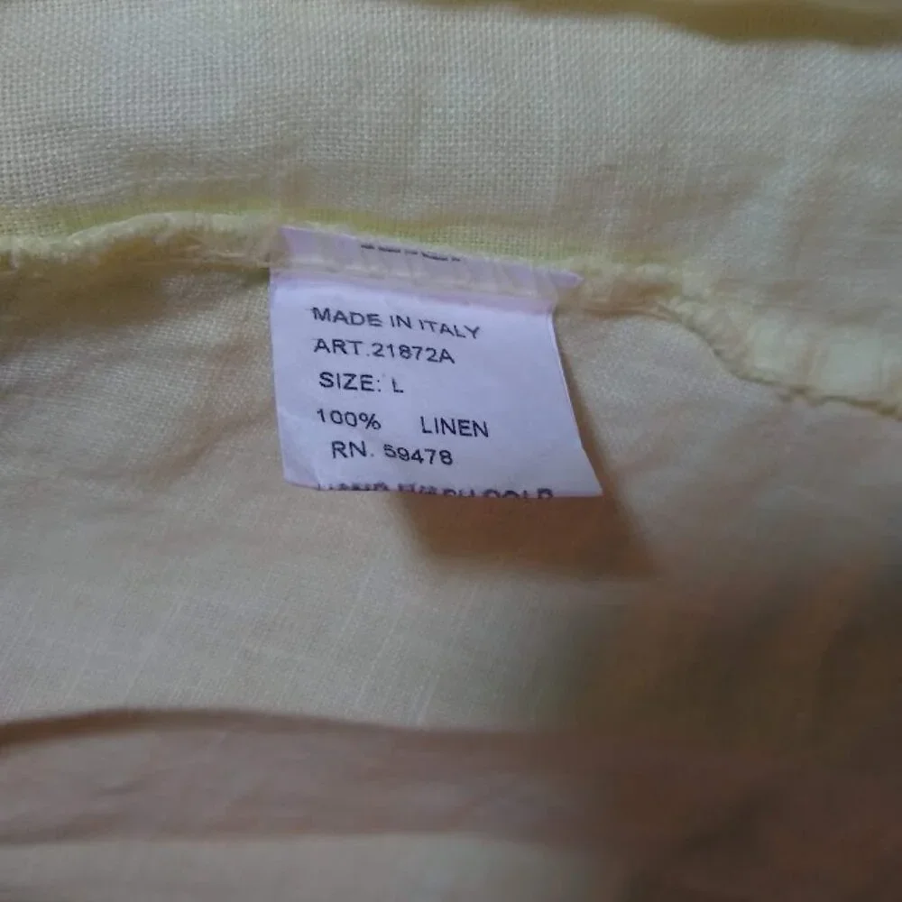 Vacation-Ready! NWOT Laura Bianchi made in Italy linen size L yellow sun dress - Picture 8 of 9